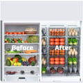 Miniatyrbild 6 av 10: Rensa Kylskåp Förvaringslåda Låda Design Avloppsstapling Transparent Frukt Organizer Bin Hushåll With Partition Large