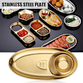 Miniatyrbild 2 av 10: Såsrätter i rostfritt stål för kök Restaurang Sushi doppskål Mini krydda aptitretare med fack Gold Hexagonal Prism Seasoning Dish