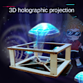 Miniatyrbild 2 av 11: 3D Hologram Smartphone Hologram Projektor Trä Självmontering Vetenskap Pedagogisk Leksak DIY Display Set För Barn Hem Ny