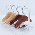 Miniatyrbillede 11 af 11: Mini Tøjbøjle Kæledyrstøjstativ Multifunktionel Mini Træ Tøjbøjle Med Clips Wood Color