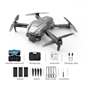 Miniatyrbild 1 av 11: Vikbar trippellins kamera-drönare Optical Flows Positionering Quadcopters för nybörjare Grey 3 battery