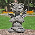 Miniatyrbild 3 av 10: Trädgårdsdrake Mediterad staty Samlar 16 cm hartsprydnad utomhusgårdsdekoration C
