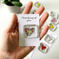 Miniatyrbild 7 av 10: En liten fickhjärtakram Minnesaksprydnad 3D Crystal Heart Dekor Söt present Multicolour Sending Hugs