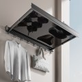 Miniatyrbild 6 av 9: Infällbar utdragbar kläder Mesh Stor kapacitet Sparar utrymme Klädställ för balkong White Long