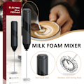 Miniatyrbild 2 av 11: Hushålls elektrisk mjölkskummare Multipurpose Handmixer Bärbar visp Black