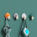 Miniatyrbild 8 av 11: Creative Shell självhäftande krok Multifunktionell väggmonterad vattentät krok Mix Color