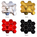 Miniatyrbild 3 av 10: 12 st Topfjäder Hexagoner Mirror Kakel Väggdekal 3D Akryl Spegel Väggdekor Dekor Stick På Modern Dekal För Hem Gold M