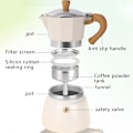 Miniatyrbild 6 av 9: V-formad pip Moka Pot Högtrycksutvinning Kaffekannor för kök White