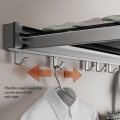 Miniatyrbild 8 av 9: Infällbar utdragbar kläder Mesh Stor kapacitet Sparar utrymme Klädställ för balkong Black Long