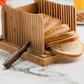 Miniatyrbild 2 av 10: Hopfällbara brödskärare för bambu Snabba rostat bröd Skärguide Kökstillbehör A