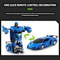 Miniatyrbild 9 av 11: Barns fjärrkontroll Robot Bil Transformator Leksak Anti-Fall Pussel Bil Leksaker för barn Pojke Flicka Black Blue