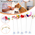 Miniatyrbild 2 av 11: Rolig Pet Cat Toy med Bell Kreativ Sucker Spring Mouse Cat Interactive Toy Random Color