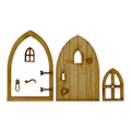 Miniatyrbild 8 av 10: Fairy Dörr och Fönster Set För Träd Miniatyr Trä Fairy Pixie Trädgård Utomhusdekor för Hem Barn 2
