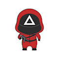 Miniatyrbild 8 av 10: Squid Game Sticker Vattentät självhäftande väggdekal Multipurpose Kylskåp Resväska Notebook Inredning Triangle
