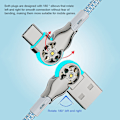 Miniatyrbild 5 av 11: Dubbel armbågshuvud roterbar laddningskabel Lätt bärbar laddningssladd för telefoner Bärbara datorer for ios 2m