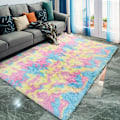 Miniatyrbild 10 av 10: Soft Area Matta Fluffy Rug Tie-dye Gradient Shaggy Matta För sovrum Vardagsrum Heminredning Coffee 50*80CM