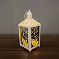 Miniatyrbild 8 av 10: Gyllene/vit Ramadan Lykta Lampa Happy Eid Light Ramadan Inredningslampa Hem Fest Dekoration Prydnader för semester White Large
