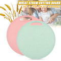 Miniatyrbild 3 av 10: Vete Halm Skärbräda Halkfria runda skärbrädor Kök Hem Verktyg Green Rolling Pins & Pastry Boards