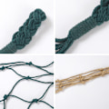 Miniatyrbild 10 av 10: Handvävd rullpappershållare förvaringssnöreväska Boho Style Hängande bomullsrep Mesh för toalett badrum Dark Green