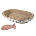 Miniatyrbild 1 av 9: Skålformad kattskrapbräda med fiskleksaker Roliga bettsäker träning Kattleksaker för kattungar Katt husdjur elliptic Medium