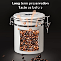 Miniatyrbild 5 av 11: Rostfritt Stål Kanister med Sked & Datumspårare Kaffeburkar Förvaringsbehållare För Tea Socker Mjöl beige 1.5L
