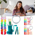 Miniatyrbild 7 av 11: Jul handvevad repflätningsmaskin Professionell handgjord set Pink Double Headed