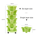 Miniatyrbild 8 av 10: Stack-Up Typ Stereoskopisk blomkruka Plast Stapelbar vertikal blomkruka för trädgårdshem Red
