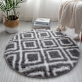 Miniatyrbild 1 av 10: Enkel rund matta Mjuk Bekväm filt Absorberande halkfri matta För Hem Vardagsrum Sovrum Grey Square Small