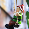 Miniatyrbild 6 av 11: Trädgårdstomtar prydnader Utomhusdekorationer Hängande staty Svängande tomte A
