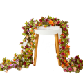 Miniatyrbild 3 av 6: 250CM Rose konstgjorda blommor Julgirland för bröllop Hemrumsdekoration Vår Höst Trädgårdsbåge DIY Fake Plant Vine Pink