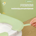 Miniatyrbild 10 av 11: Cover Vattentät toalettsitsdyna med handtag Soft Thicken EVA självhäftande toalettsitsöverdrag Kuddar Green 2pair