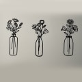 Miniatyrbild 3 av 10: Metall väggkonstdekoration lätt blomma i kruka kreativ prydnad för vardagsrum kök sovrum Three In A Set