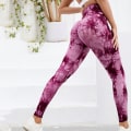 Miniatyrbild 4 av 6: Fashionabla Tie-Dye Fitness Byxor Bekväma ventilerande Leggings för Sport Gym Jogging Coffee M
