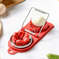 Miniatyrbild 6 av 10: Multipurpose äggskärare i rostfritt stål 2-i-1 hårdkokta äggskärare Fruktskärare Hem Kökstillbehör Red