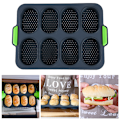 Miniatyrbild 2 av 10: Silikonbullebrödform 8 celler mjuk nonstick franskbrödsform Perforerad limpa stenciler bricka för DIY-bakning Green