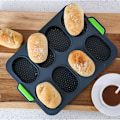 Miniatyrbild 6 av 10: Silikonbullebrödform 8 celler mjuk nonstick franskbrödsform Perforerad limpa stenciler bricka för DIY-bakning Multicolour