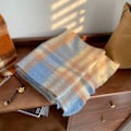 Miniatyrbild 6 av 7: Rutigt mönster halsduk för student Fashionabla utskrift varm sjal för utomhus Caramel