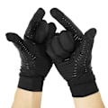 Miniatyrbild 10 av 10: Kompressionshandskar för idrottsåterhämtning Unisex halkfria halvfingerhandskar Black Touch Screen L
