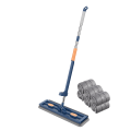 Miniatyrbild 1 av 11: Roterbart huvud breddad platt mopp Arbetsbesparande städmopp för hem i vardagsrummet Blue 6 mop pads