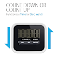 Miniatyrbild 8 av 10: Digital Timer Magnetisk Bärbar Högt Larm Hållbar För Kök Matlagning Bakning Black white