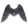 Miniatyrbild 7 av 11: Non-Woven Tyg Festlig Ängla Vingar Halloween Oversized Svart Vita Vingar Kostym rekvisita Black Adult Angel Wings
