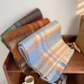 Miniatyrbild 5 av 7: Rutigt mönster halsduk för student Fashionabla utskrift varm sjal för utomhus Caramel