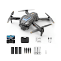 Miniatyrbild 1 av 11: Vikbar trippellins kamera-drönare Optical Flows Positionering Quadcopters för nybörjare Carbon 3 battery