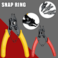 Miniatyrbild 4 av 8: 1 set Multi-Angle Snap Rings Tång 4 i 1 hållarringar Tång Intern extern låsring tång Red
