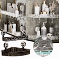 Miniatyrbild 4 av 8: Vatten Ripple Trianglar/rektangel förvaringsställ Stansfritt hållbart förvaringsställ Badrumstillbehör Gray Triangle