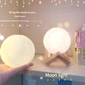 Miniatyrbild 6 av 11: LED månlampa dekorativ nattlampa med träställ för barn pojkar flicka Without Wooden Frame 8cm