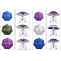 Miniatyrbild 4 av 11: 2-lagers paraplyhatt Bärbar andningsbar paraplyhatt Fällbar regnskydd 77cm Raindrop Blue
