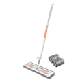Miniatyrbild 1 av 11: Roterbart huvud breddad platt mopp Arbetsbesparande städmopp för hem i vardagsrummet White 2 mop pads