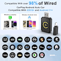 Miniatyrbild 5 av 5: 2-i-1 Mini Trådlös CarPlay & Android Auto Adapter för iPhone/Android - Plug & Play, Konverterar Kabelanslutet till Trådlöst för Bilar 2016+ guld
