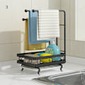 Miniatyrbild 5 av 10: Multifunktionsdiskbänk i kolstål Caddy Coutertop Organizer Självhäftande trassvamphållare med dräneringsplatta 3 Table